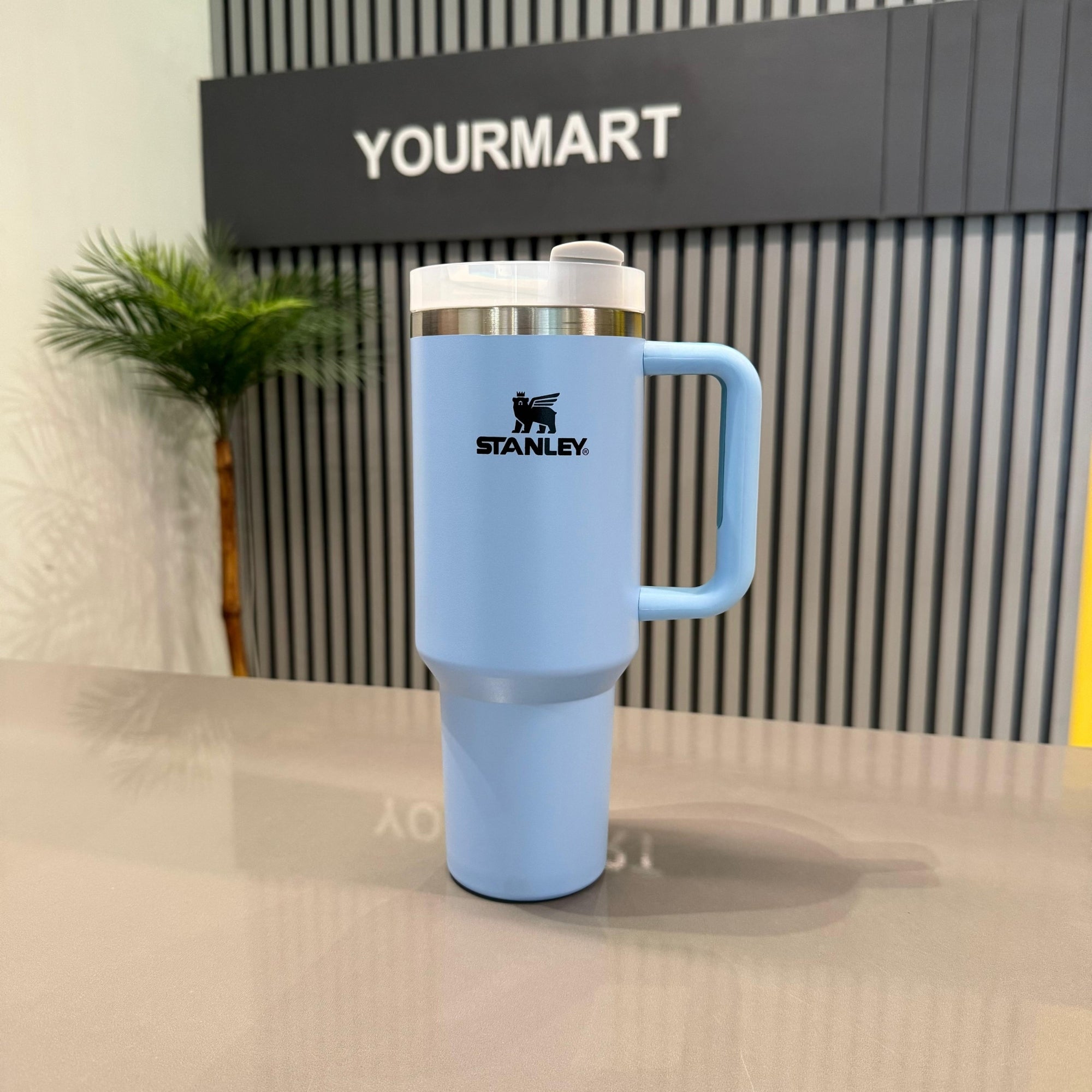 Light Blue Stanley 40 Oz Stainless Steel Tumbler | Leak-Proof Vacuum Insulated Travel Mug | Hot & Cold