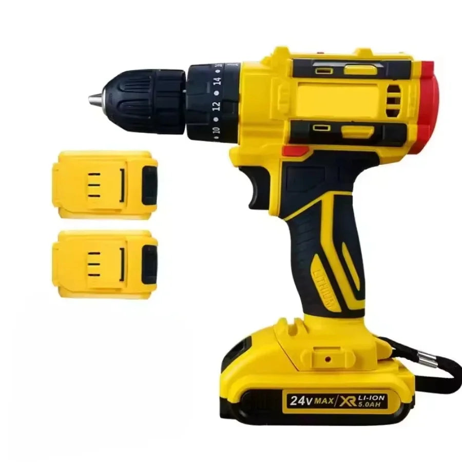 Dunlandi 24V Cordless Drill Machine Set | 2 Batteries & Complete DIY Tool Kit