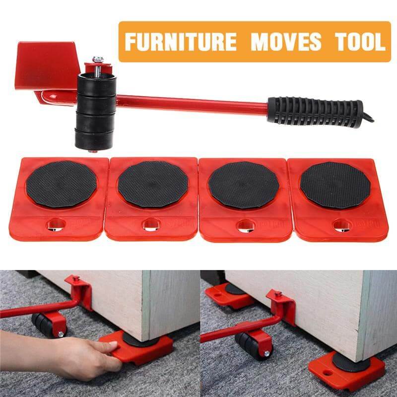 5-in-1 Heavy Furniture Mover Tool Set with Lifter & 360° Rollers