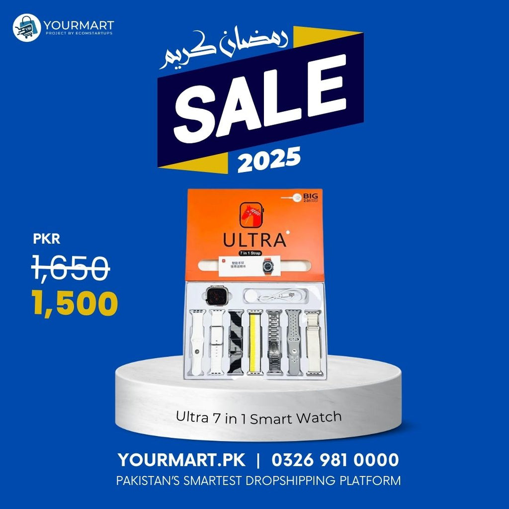 Ultra 7 in 1 Smart Watch | 7 Pairs of Straps