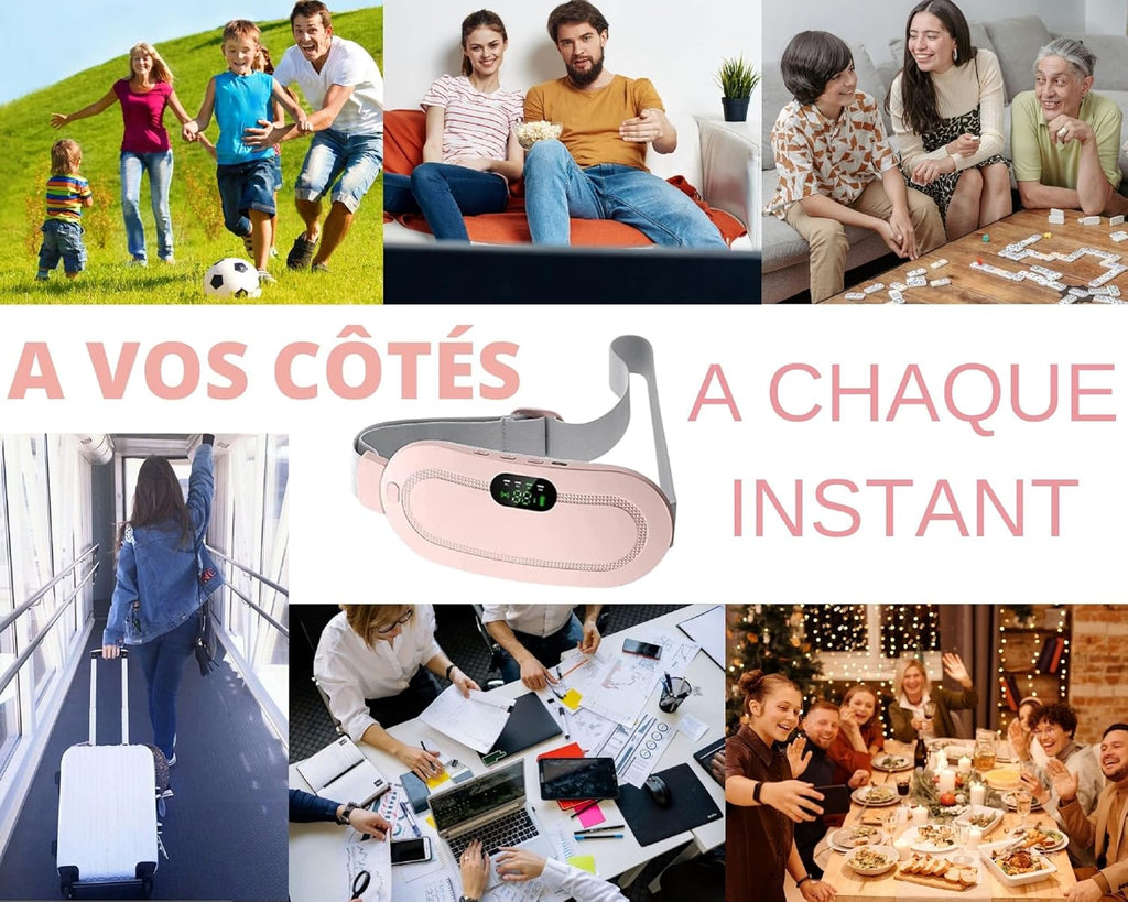 Digital Period Heating Pad & Vibrating Belt | 3 Heat Levels, 4 Massage Modes – Fast Relief for Menstrual Cramps