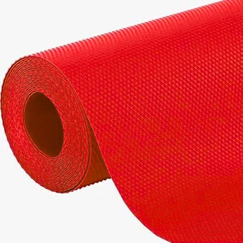 Anti-Slip Fridge & Shelf Mat | Waterproof Washable Liner for Kitchen Drawers Cabinets | Red